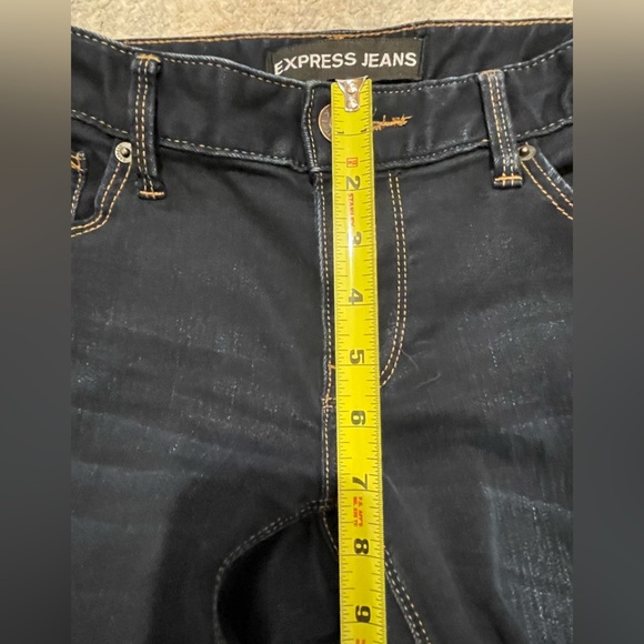 Express Super Soft Super Skinny Low Rise Blue Jean Size 6 Stretchy Dark Wash EUC - Picture 9 of 9